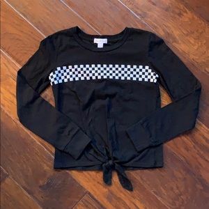 Full Tilt: Black and White Checkered Long Sleeve